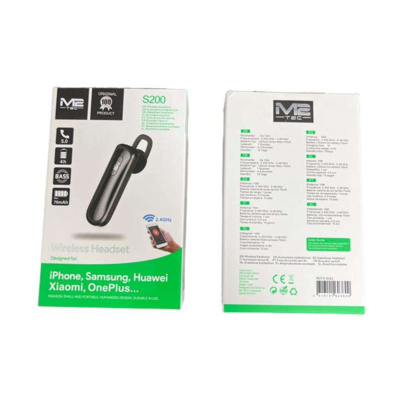 Auricolare mono con microfono Bluetooth 180mAh M2 Tec